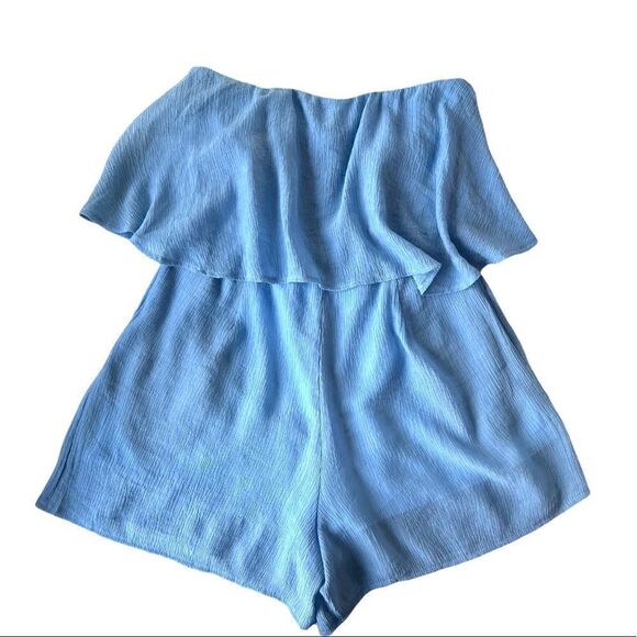 Morrisday the Label Light Blue StraplessTextured Playsuit Romper NWT - Picture 9 of 15
